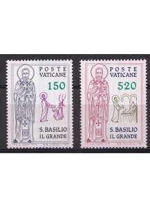 1979 Vaticano 16° Centenario Morte San Basilio serie 2 Valori Sassone 658-9